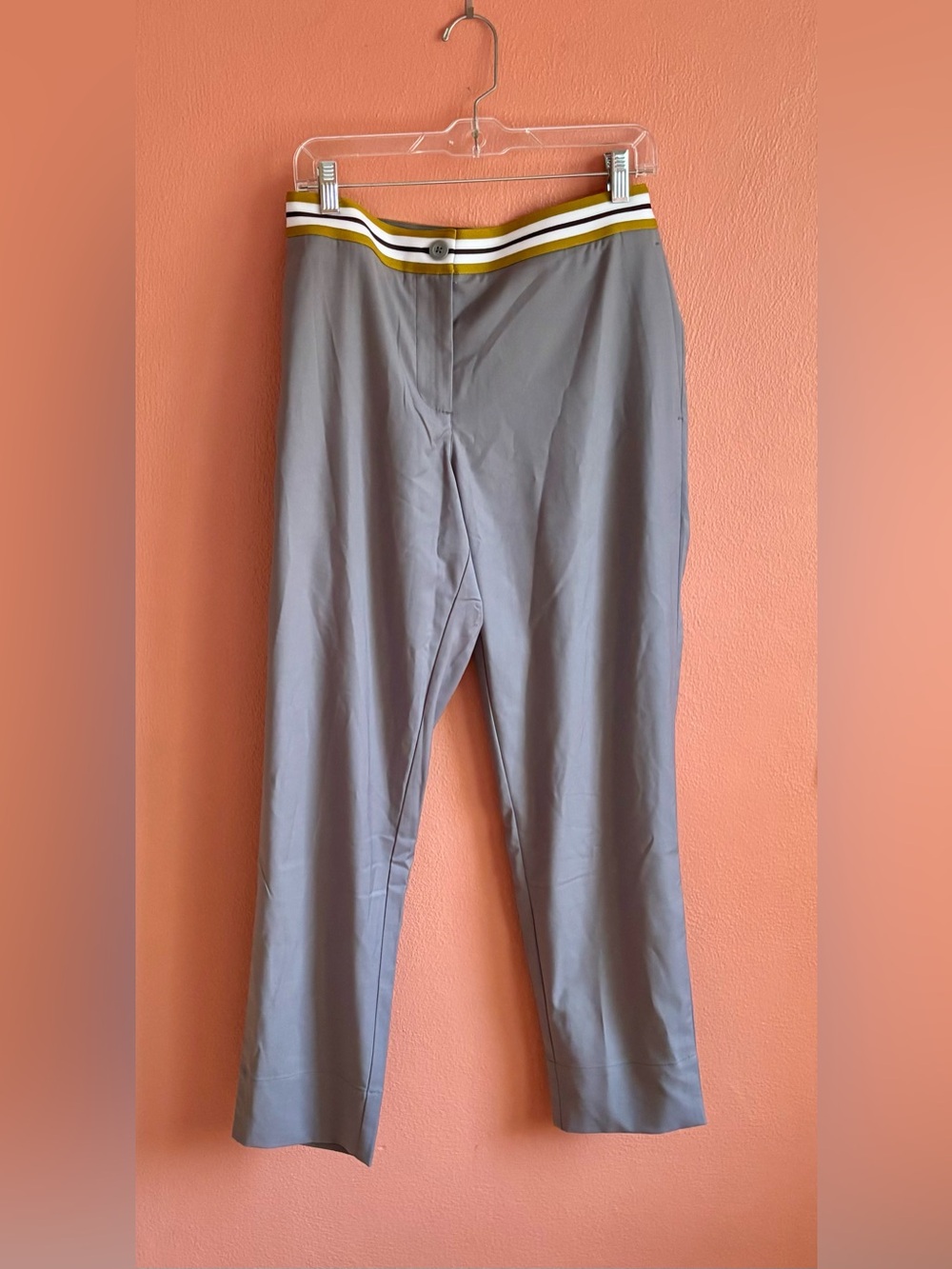 Wildfang Gray Chinos with Striped Waistband